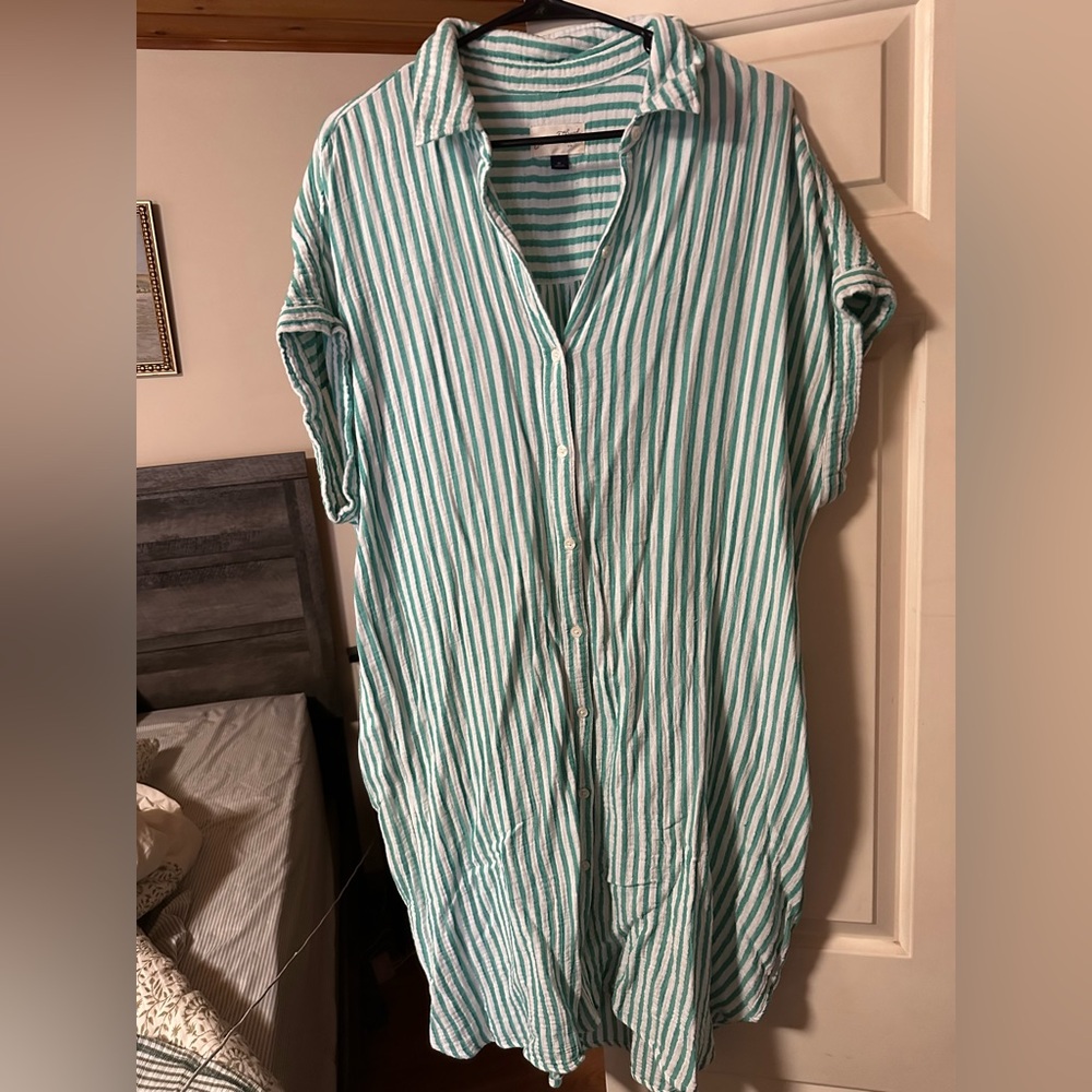 Universal Thread Teal and White Striped Dress